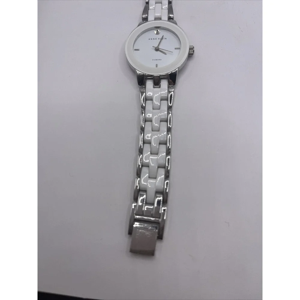 Anne Klein AK/1611 Diamond‎ Dial White Ceramic Collection Women's Watch